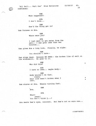 Supernatural 2.21 All Hell Breaks Loose: Part One Script