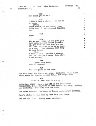Supernatural 2.21 All Hell Breaks Loose: Part One Script