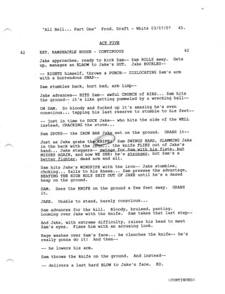 Supernatural 2.21 All Hell Breaks Loose: Part One Script