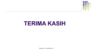 TERIMA KASIH
Pertemuan 4 - Code::Blocks & C++
 