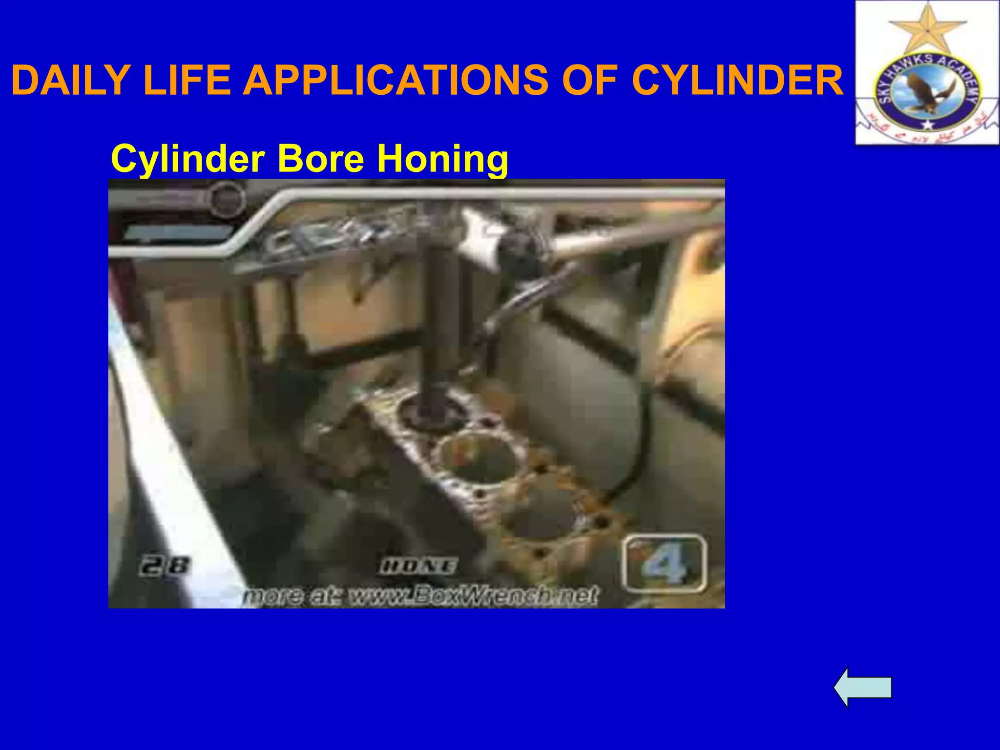 Cylinder Bore Honing
DAILY LIFE APPLICATIONS OF CYLINDER
 