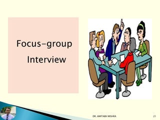 Focus-group
Interview
DR. AMITABH MISHRA 21
 