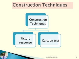 Construction
Techniques
Picture
response
Cartoon test
DR. AMITABH MISHRA 52
 