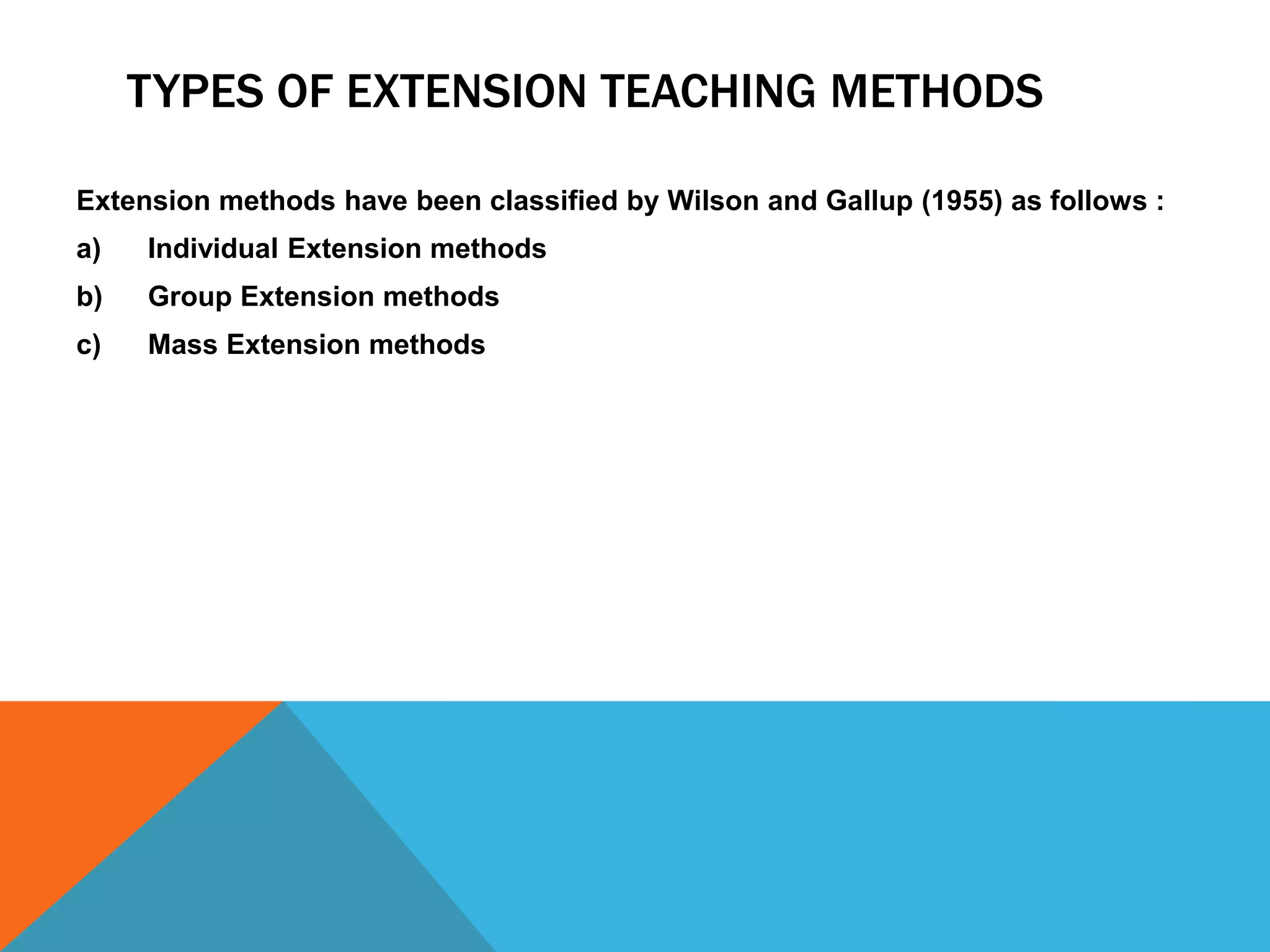 Extension Teaching Methods | PPTX | Education