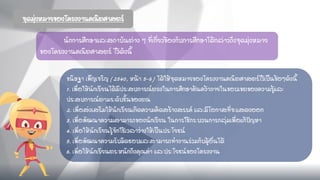 จุดมุ่งหมายของโครงงานคณิตศาสตร์
นักการศึกษาและสถาบันต่าง ๆ ที่เกี่ยวข้องกับการศึกษาได้กล่าวถึงจุดมุ่งหมาย
ของโครงงานคณิตศาสตร์ ไว้ดังนี้
ขนิษฐา เพ็ญเจริญ (2540, หน้า 5-6) ได้ให้จุดหมายของโครงงานคณิตศาสตร์ไว้เป็นข้อๆดังนี้
1. เพื่อให้นักเรียนได้มีประสบการณ์ตรงในการศึกษาค้นคว้าภายในขอบเขตของความรู้และ
ประสบการณ์ตามระดับชั้นของตน
2. เพื่อส่งเสริมให้นักเรียนเกิดความคิดสร้างสรรค์ และมีโอกาสที่จะแสดงออก
3. เพื่อพัฒนาความสามารถของนักเรียน ในการใช้กระบวนการกลุ่มเพื่อแก้ปัญหา
4. เพื่อให้นักเรียนรู้จักใช้เวลาว่างให้เป็นประโยชน์
5. เพื่อพัฒนาความรับผิดชอบและสามารถทางานร่วมกับผู้อื่นได้
6. เพื่อให้นักเรียนตระหนักถึงคุณค่า และประโยชน์ของโครงงาน
 