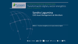 Sandra Lagumina
COO Asset Management de Meridiam
MESA 2: El sector energético en el nuevo entorno digital
 