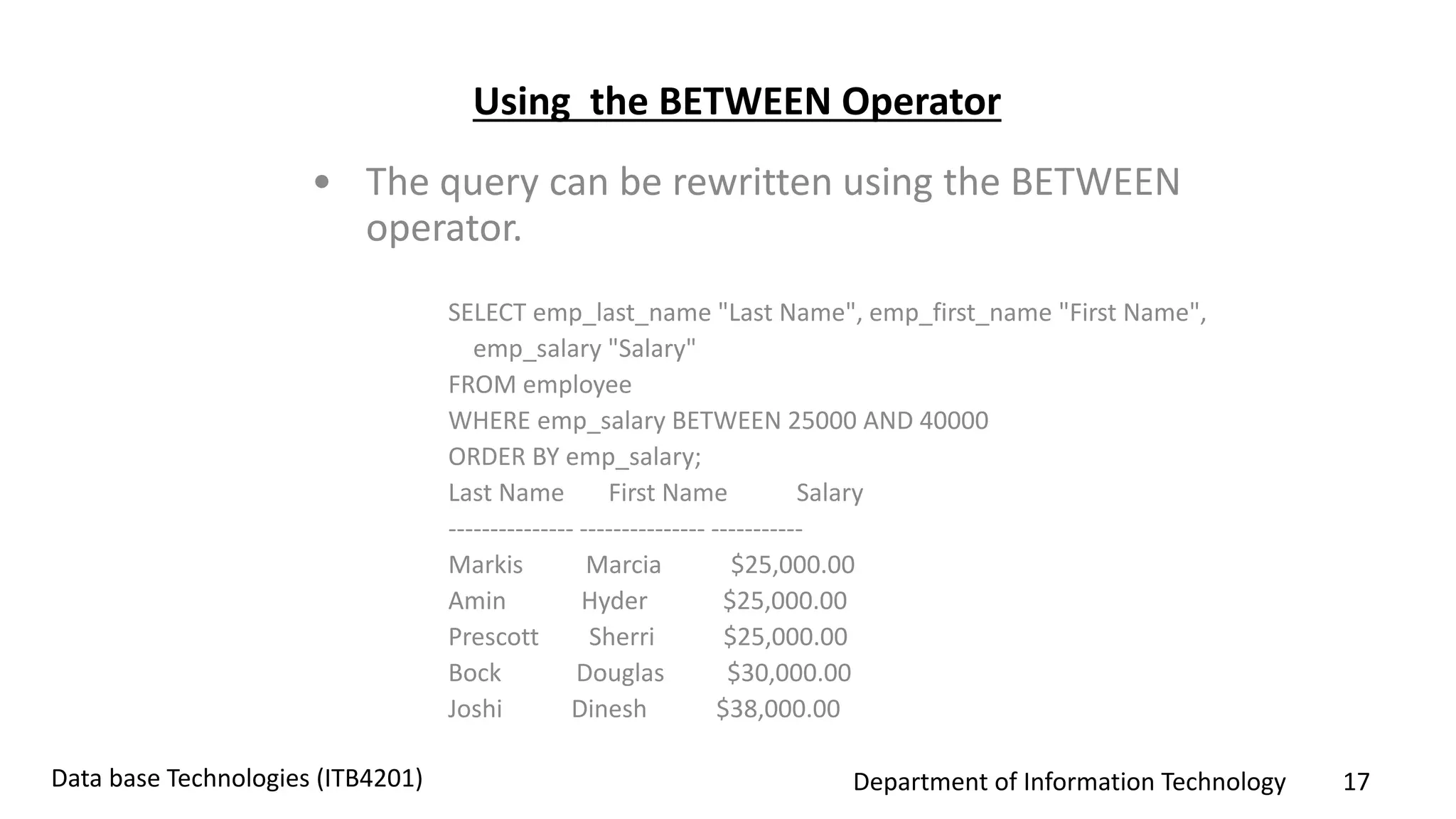 SQL logical operators | PPTX