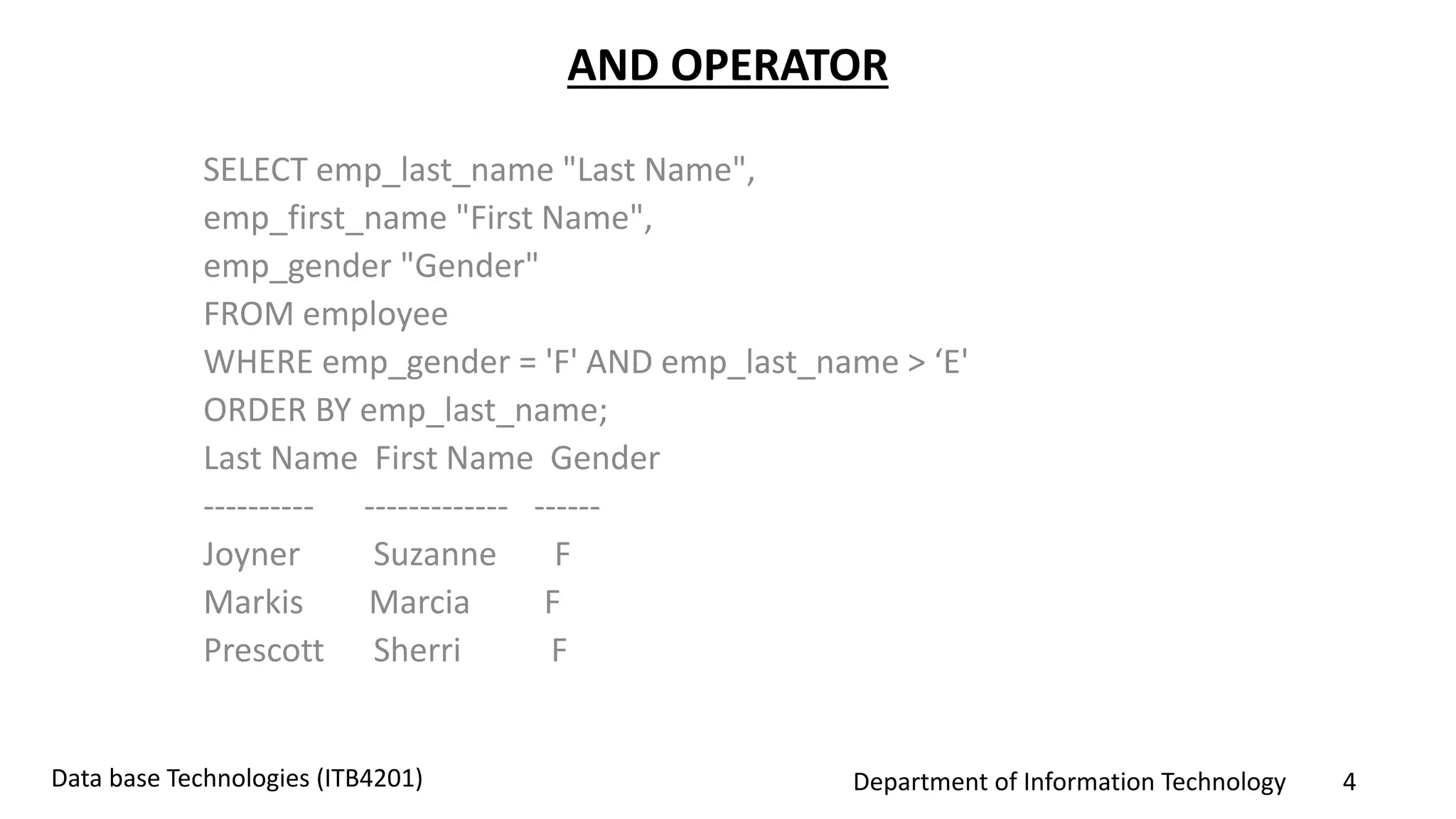 SQL logical operators | PPTX