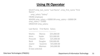 SQL logical operators | PPTX