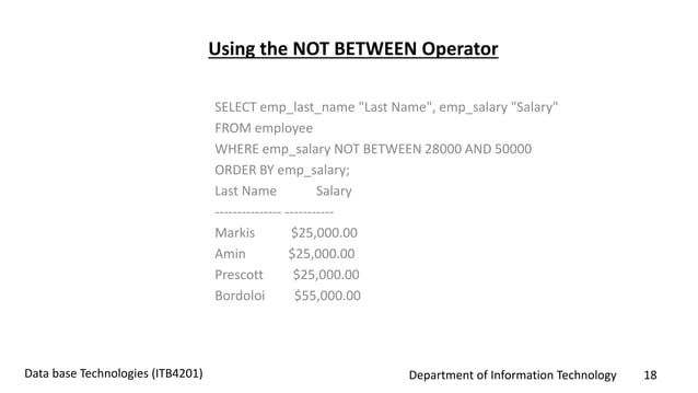 SQL logical operators | PPTX