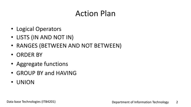 SQL logical operators | PPTX