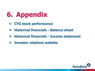  CTG stock performance
 Historical financials - Balance sheet
 Historical financials - Income statement
 Investor relations website
6. Appendix
27
 