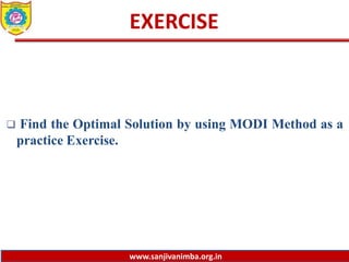 2.11 case 1 optimal solution by modi method | PPTX