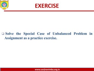 2.19 special case of unbalanced problem in assignment | PPTX