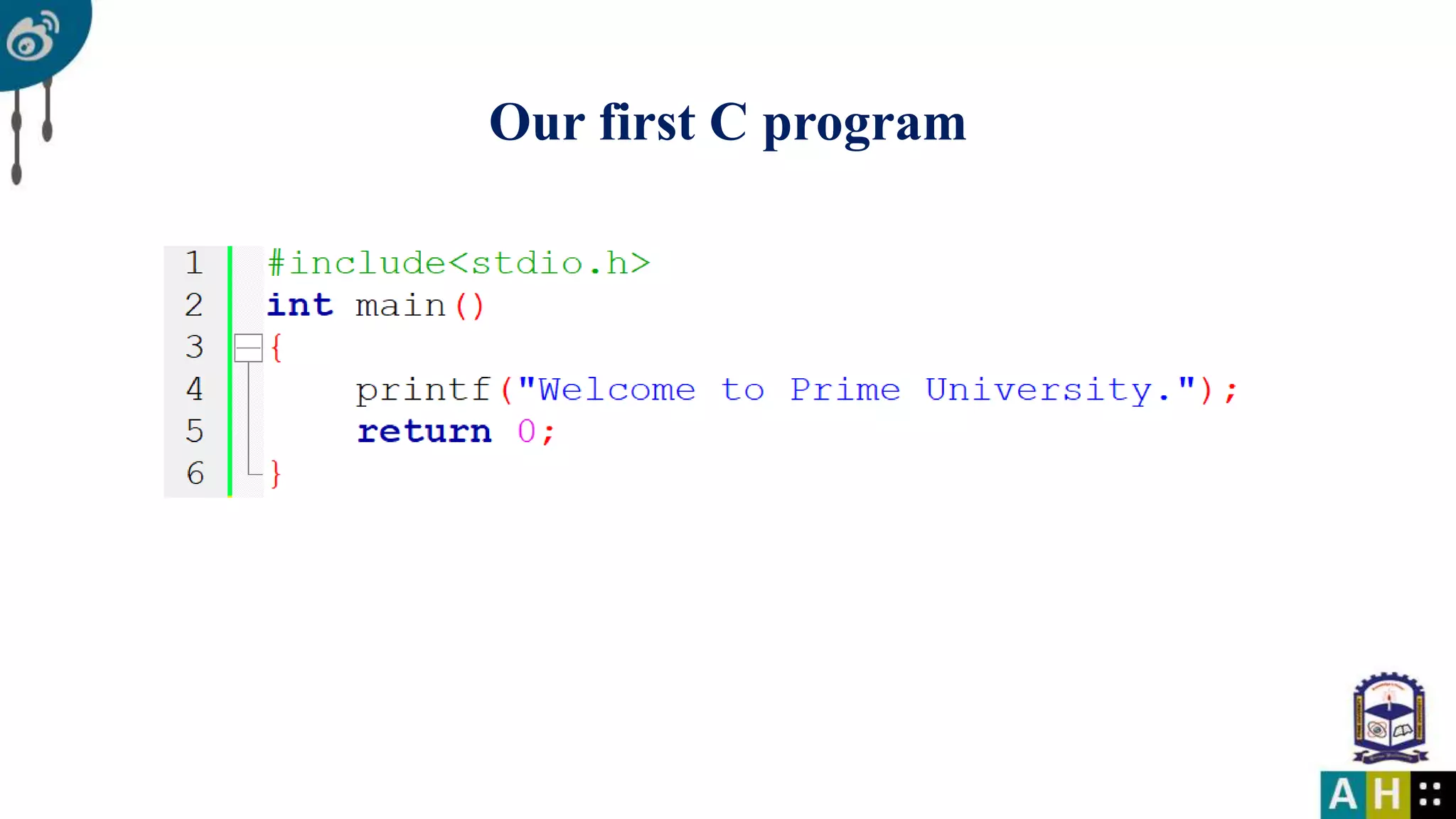 Our first C program 