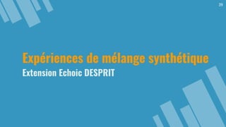 39
Expériences de mélange synthétique
Extension Echoic DESPRIT
 