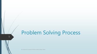 Problem Solving Process
By: Satveer Kaur, Assistant Professor, Khalsa College, Patiala.
1
 