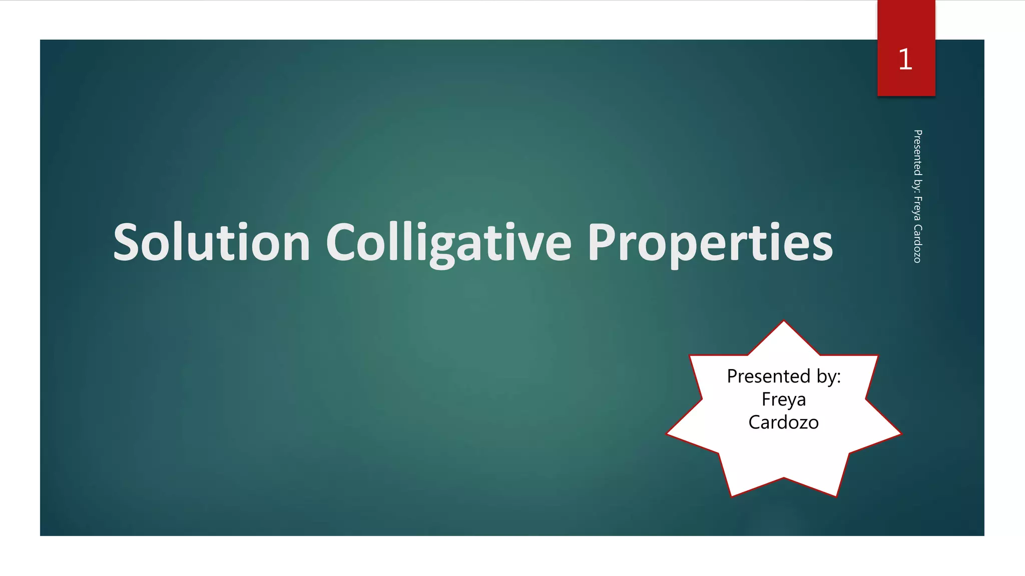 Solution colligative properties 12th HSC Maharashtra state board | PPTX
