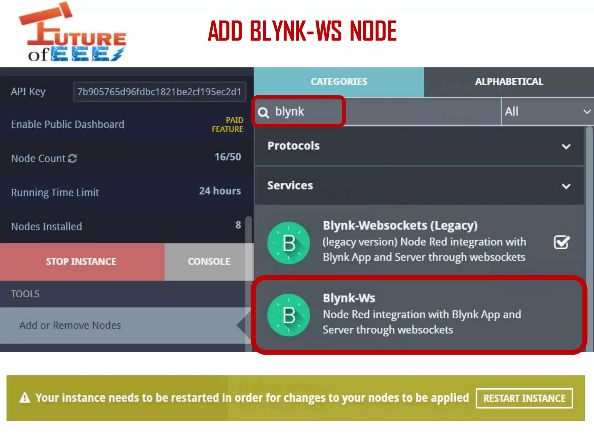 ADD BLYNK-WS NODE
 
