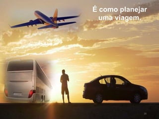 16
É como planejar
uma viagem.
 