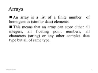 2. Array in Data Structure | PPT