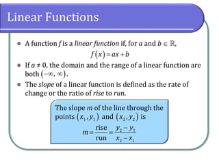 Linear Function Between Two Ranges 2.4 Linear Functions | PDF