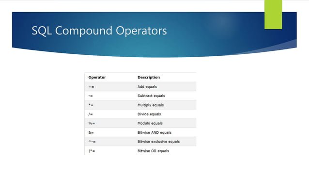 2.1 sql operators | PPT