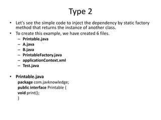 spring: dependency injection with java configuration -... Dependency Injection in Spring | PPTX