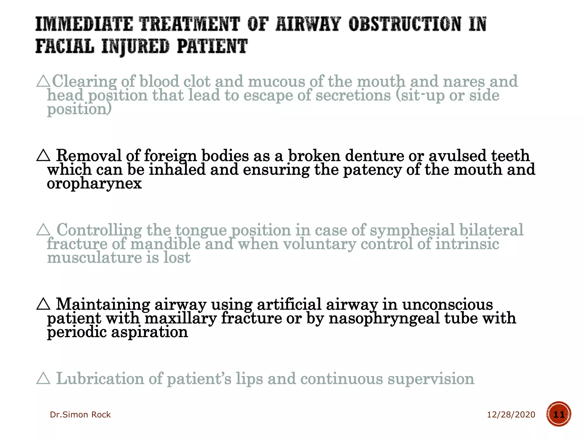 2.  management of maxillofacial trauma 1
