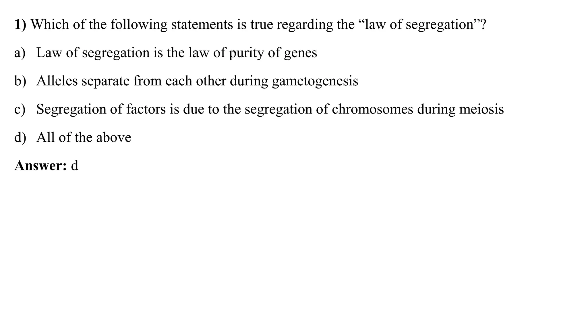 Mendelian Laws of Inheritance