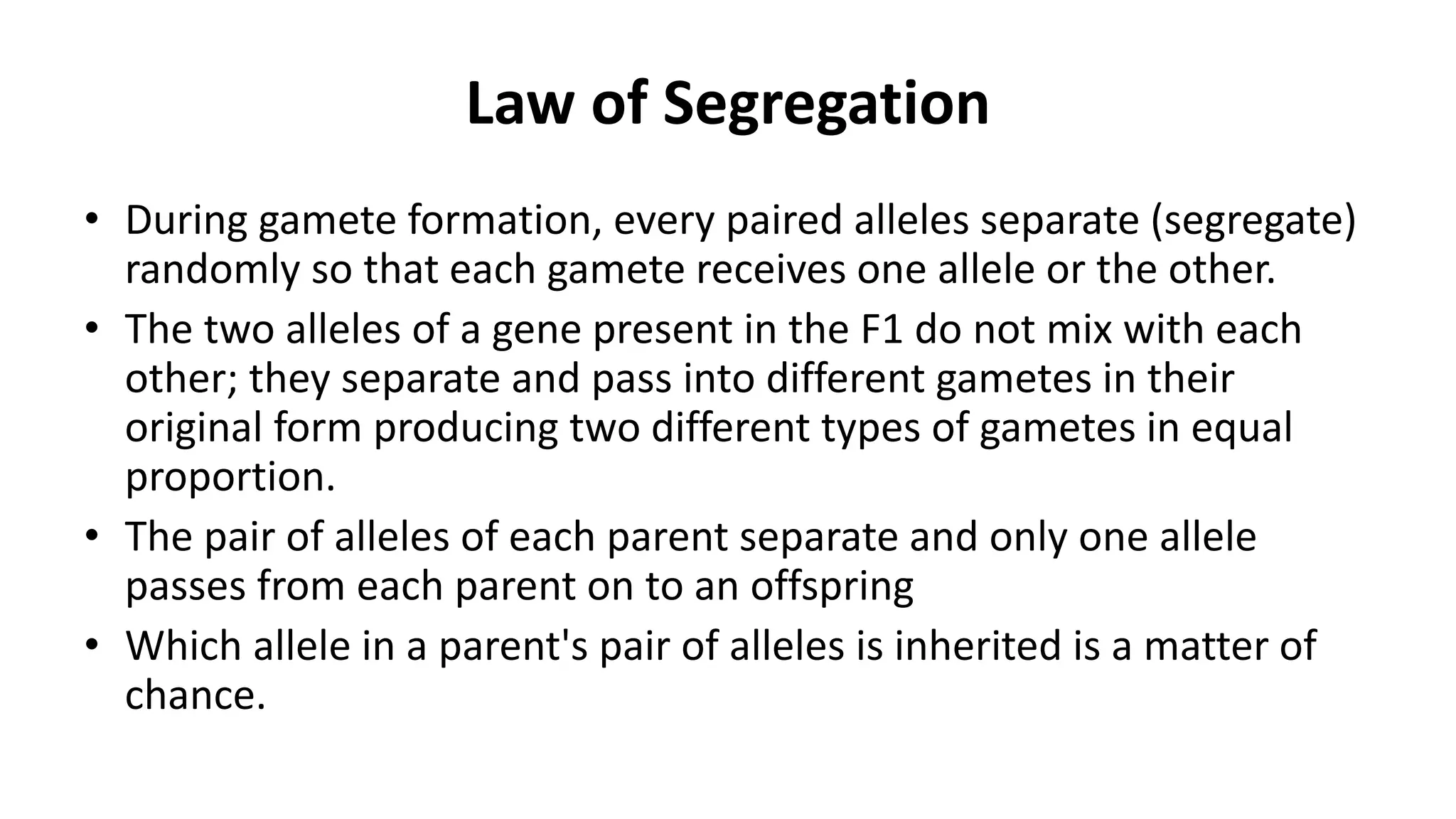 Mendelian Laws of Inheritance