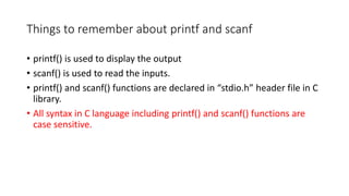 2.1 input and output in c | PPT