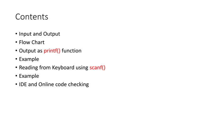2.1 input and output in c | PPT