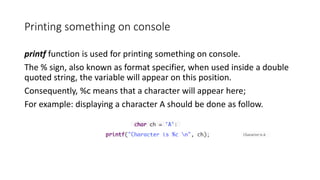 2.1 input and output in c | PPTX