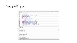 2.1 input and output in c | PPTX