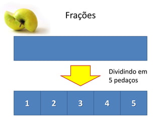 Frações

Dividindo em
5 pedaços

1

2

3

4

5

 