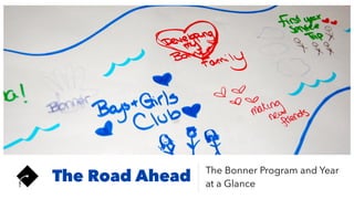 The Road Ahead The Bonner Program and Year
at a Glance
 