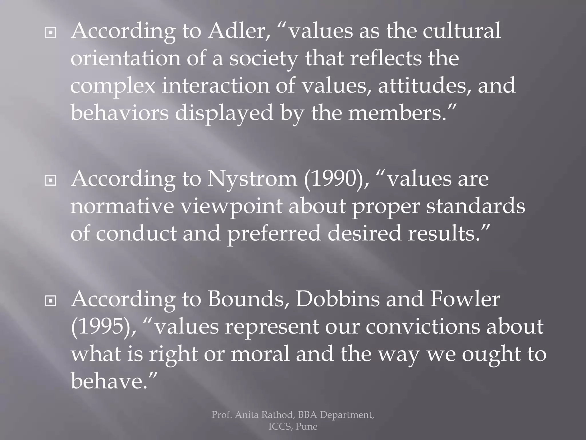 Individual determinants of organisational behaviour