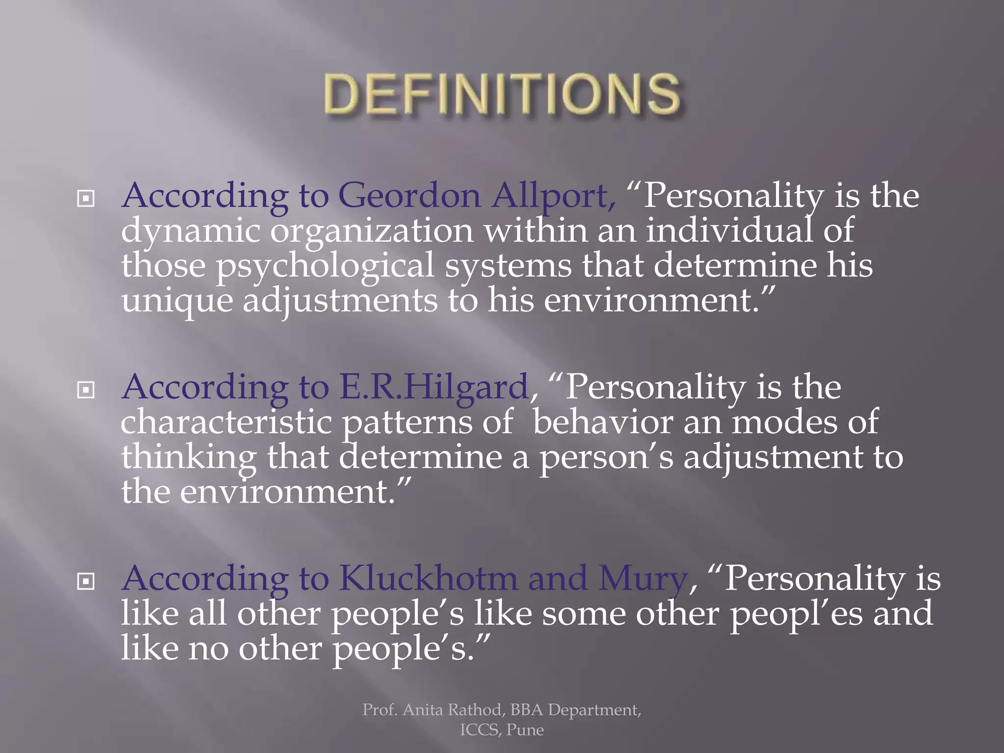 Individual determinants of organisational behaviour