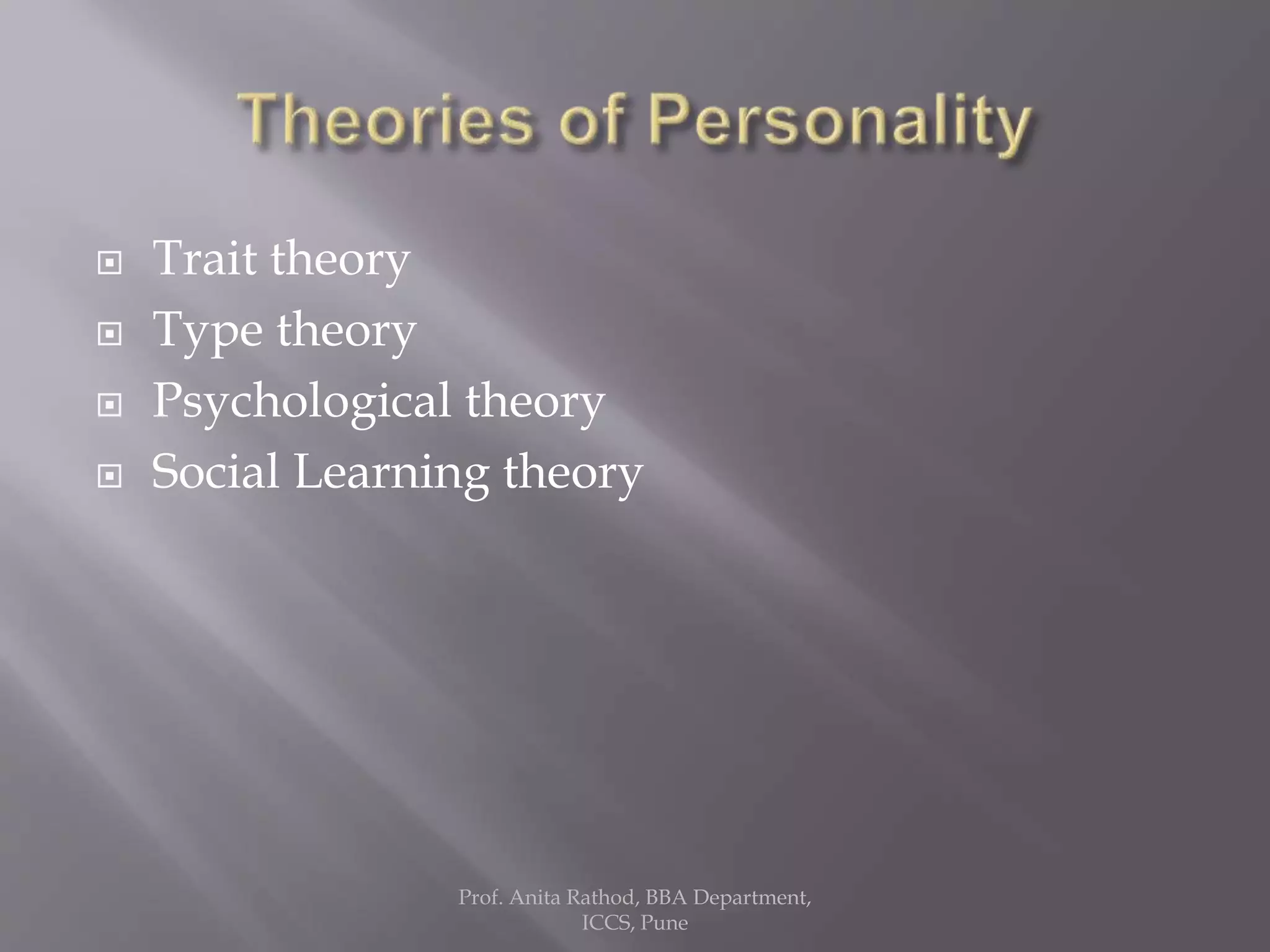 Individual determinants of organisational behaviour