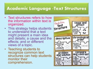 Academic language across subjects - Functions and Text Structure
