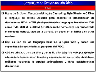Clase 2 Lenguajes de Programación Web | PPT