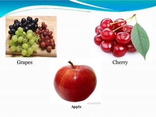 Apple
Grapes Cherry
 