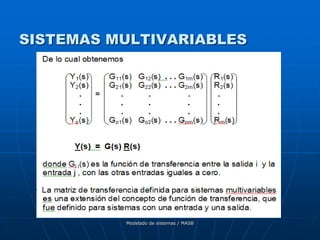 Modelado de sistemas / MASB
SISTEMAS MULTIVARIABLES
 