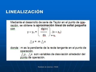 Modelado de sistemas / MASB
LINEALIZACIÓN
 
