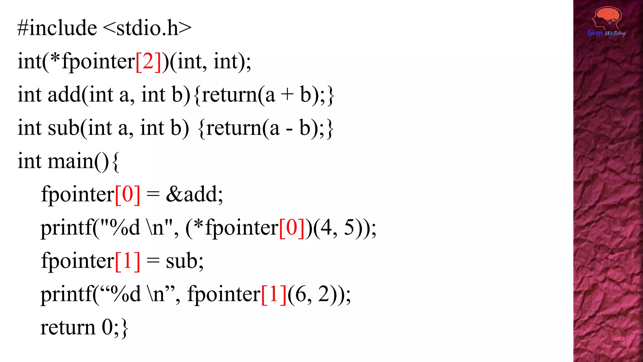 Function pointer | PPT