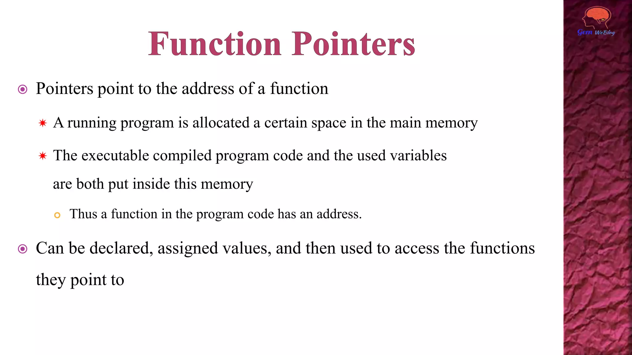 Function pointer | PPT