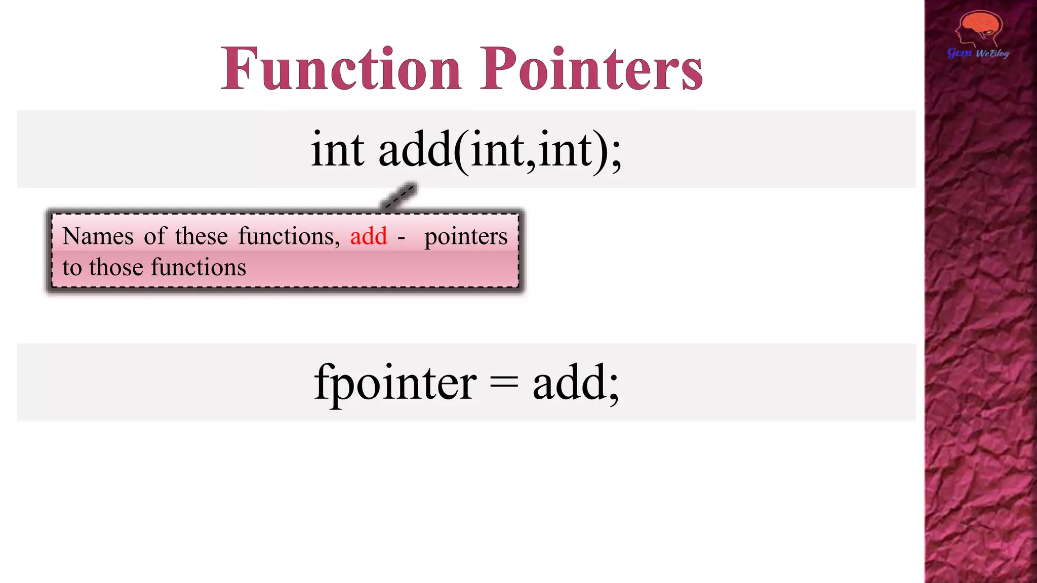 Function pointer | PPT