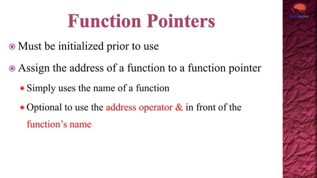 Function pointer | PPT