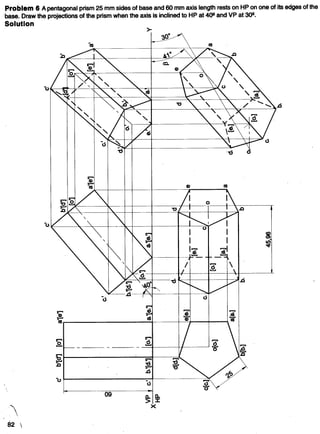 Projection of Solids- Engineering Graphics | PDF